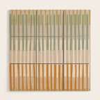 Block print geometrics stripes earthy Wood Wall Art Gallery Image 1