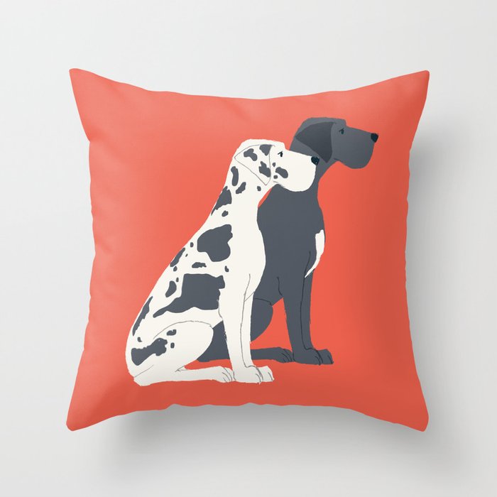 Great Dane Dog Illustration Throw Pillow Gallery Image 6