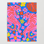 Pink Tigers and Flowers Poster Gallery Image 4