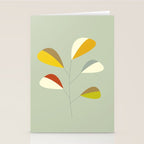 Mid Century Modern Single Leaf Pattern 1. Vintage green Stationery Card Gallery Image 2