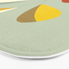 Mid Century Modern Single Leaf Pattern 1. Vintage green Bath Mat Gallery Image 3