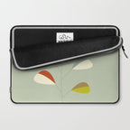 Mid Century Modern Single Leaf Pattern 1. Vintage green Laptop Sleeve Gallery Image 2