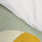 Mid Century Modern Single Leaf Pattern 1. Vintage green Comforter Gallery Image 4