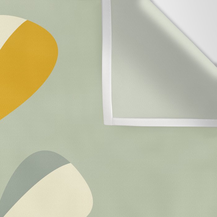 Mid Century Modern Single Leaf Pattern 1. Vintage green Wall Tapestry Gallery Image 3