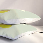 Mid Century Modern Single Leaf Pattern 1. Vintage green Pillow Sham Gallery Image 3
