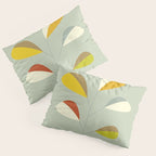 Mid Century Modern Single Leaf Pattern 1. Vintage green Pillow Sham Gallery Image 3