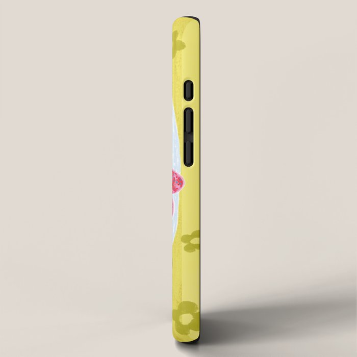 Sweet Strawberry Plant Friends in Yellow & Pink iPhone Case Gallery Image 2