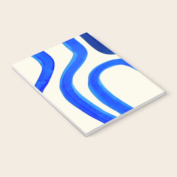 Electric Blues Fun Colorful Mid Century Modern Abstract Painting Shapes Pattern Notebook Gallery Image 3