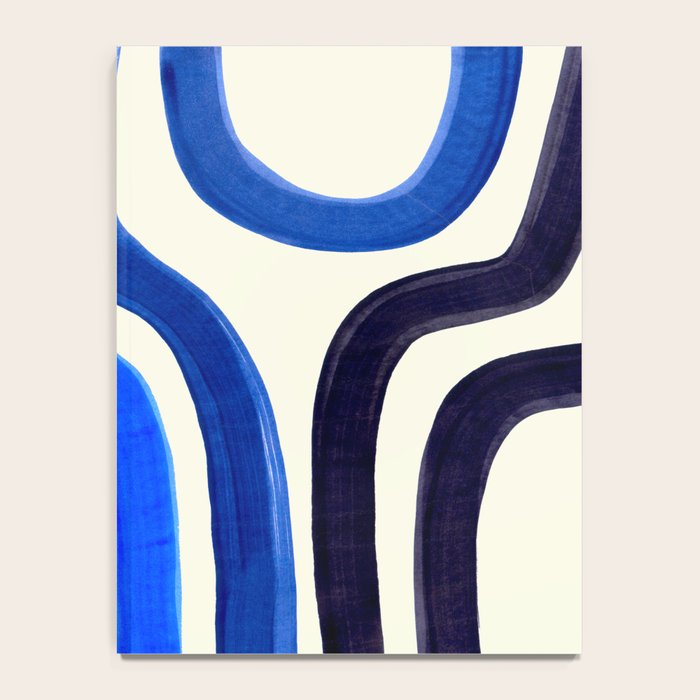 Electric Blues Fun Colorful Mid Century Modern Abstract Painting Shapes Pattern Notebook Gallery Image 4