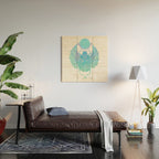 Egyptian Scarab - Turquoise OmbrÃ© Wood Wall Art Gallery Image 2