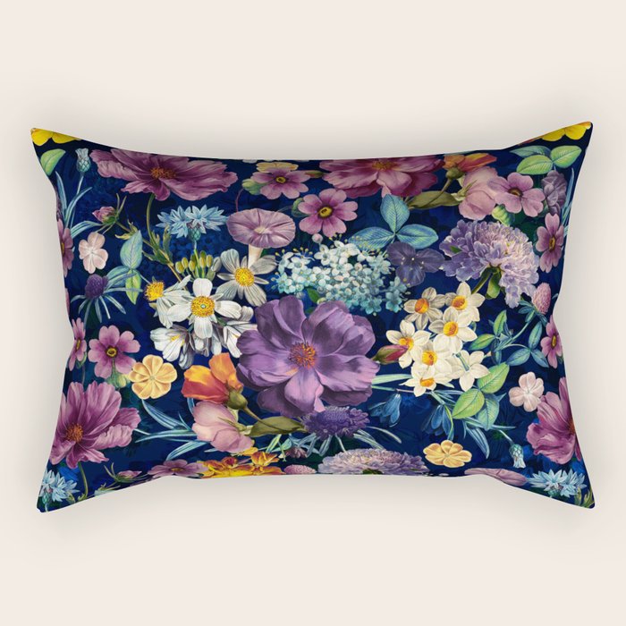 The Secret Glow of Night Flowers Rectangular Pillow Gallery Image 1