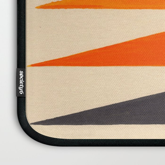 Vintage Scandinavian Orange Geometric Triangle Pattern Laptop Sleeve Gallery Image 3