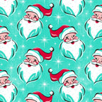 'Tis The Season Retro Santa Aqua Multi Pattern Coffee Mug Gallery Image 2
