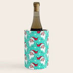 'Tis The Season Retro Santa Aqua Multi Pattern Wine Chiller Gallery Image 2