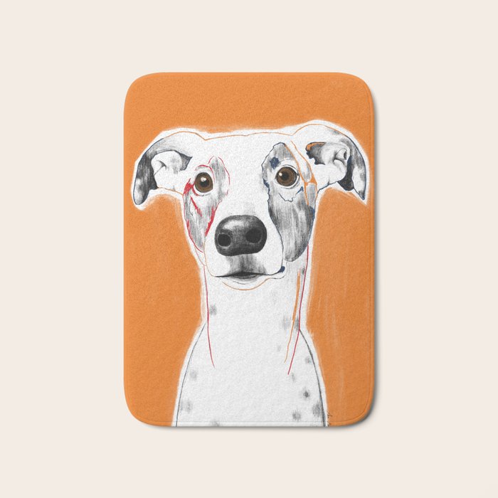 Greyhound dog portrait Bath Mat Gallery Image 1