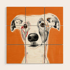 Greyhound dog portrait Wood Wall Art Gallery Image 1