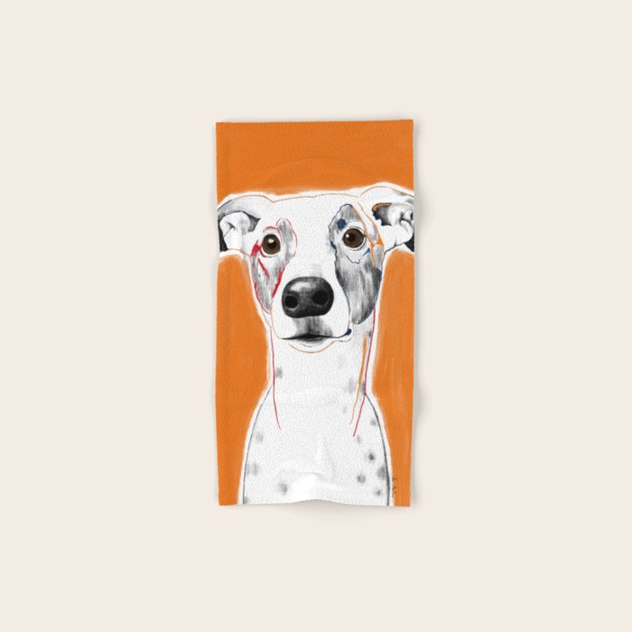 Greyhound dog portrait Bath Towel Gallery Image 1