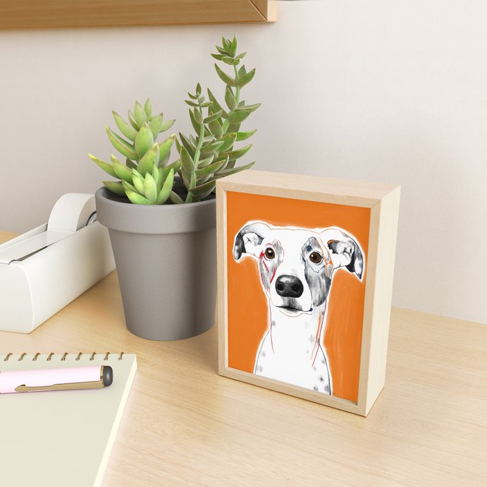 Greyhound dog portrait Mini Art Print Gallery Image 2