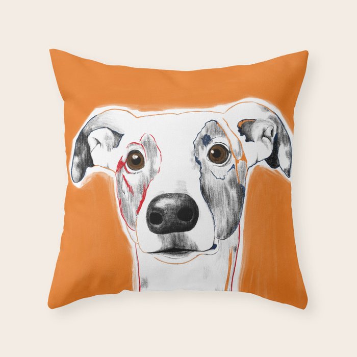 Greyhound dog portrait Throw Pillow Gallery Image 6