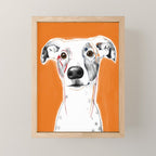Greyhound dog portrait Mini Art Print Gallery Image 1
