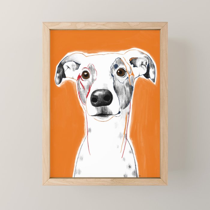 Greyhound dog portrait Mini Art Print Gallery Image 1