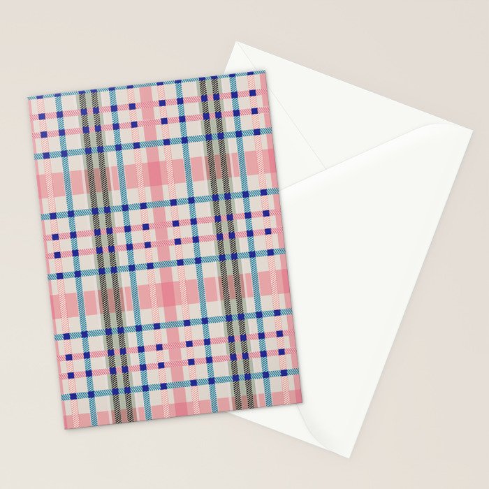 Vibrant Plaid Fusion B Stationery Card Gallery Image 2