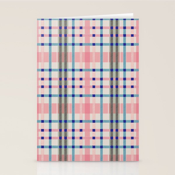 Vibrant Plaid Fusion B Stationery Card Gallery Image 1