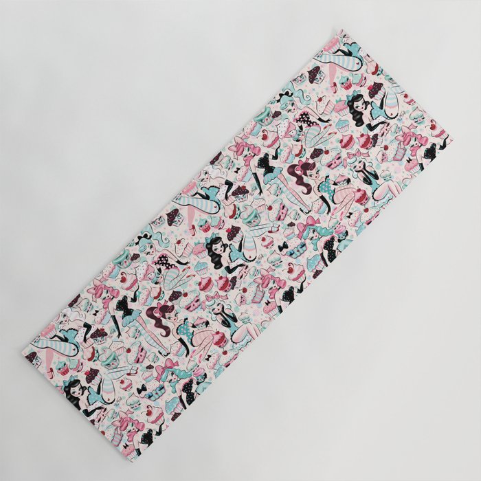 Cupcake Dolls Pattern Yoga Mat Gallery Image 1