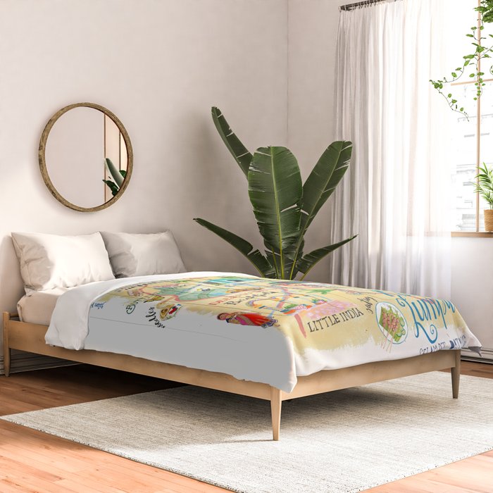 Illustrative map Kuala Lumpur Malaysia travel Comforter Gallery Image 2