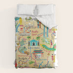 Illustrative map Kuala Lumpur Malaysia travel Duvet Cover Gallery Image 6