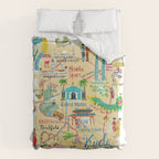 Illustrative map Kuala Lumpur Malaysia travel Comforter Gallery Image 6