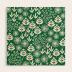 Retro Forest Flora Pattern Wood Wall Art Gallery Image 1