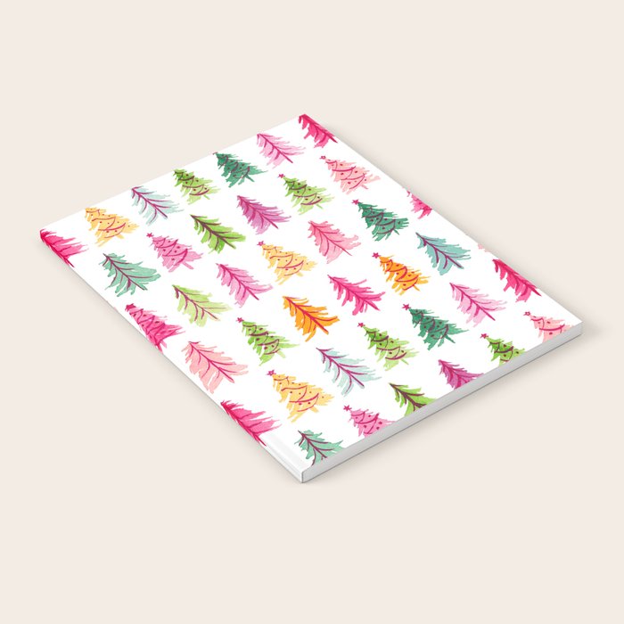 Colorful Vintage Bottlebrush Christmas Trees Notebook Gallery Image 2