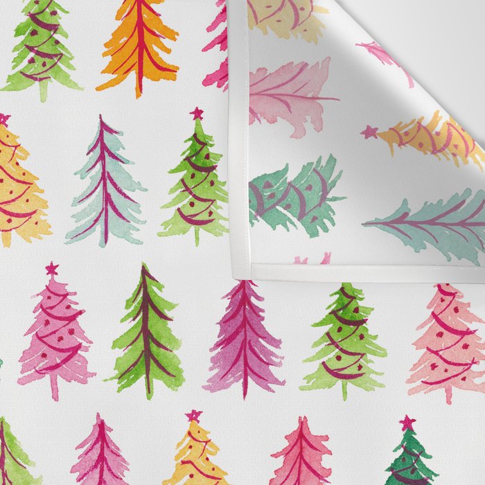 Colorful Vintage Bottlebrush Christmas Trees Wall Tapestry Gallery Image 3