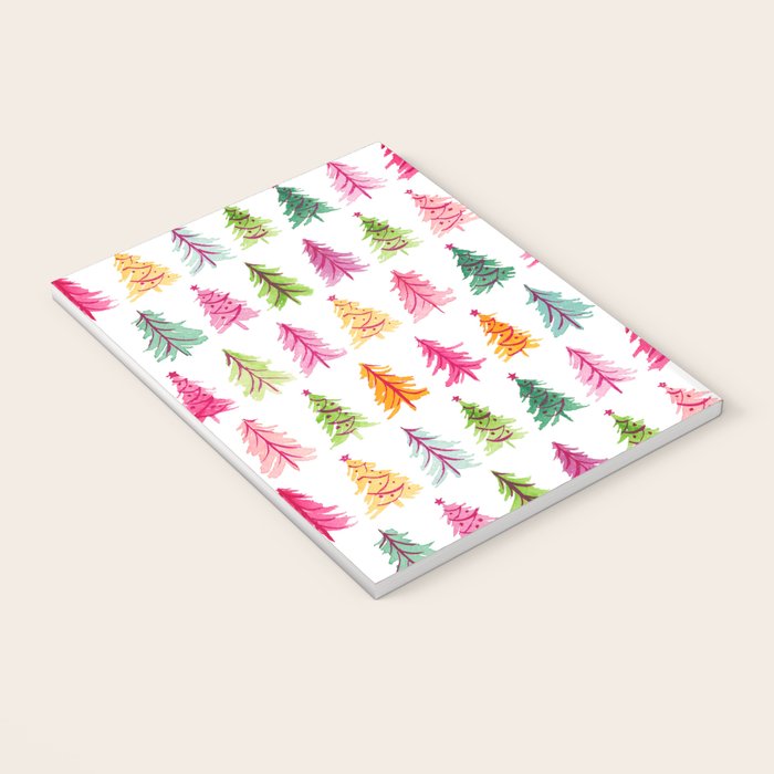 Colorful Vintage Bottlebrush Christmas Trees Notebook Gallery Image 3