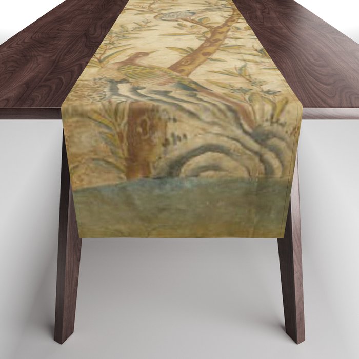 Antique 18th Century Gold Chinoiserie Garden Fresco Table Runner Gallery Image 1