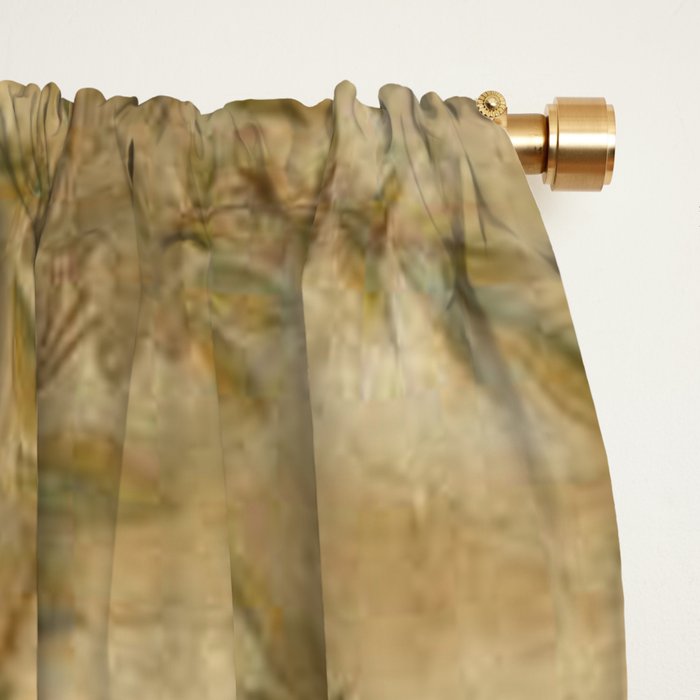 Antique 18th Century Gold Chinoiserie Garden Fresco Window Curtain Gallery Image 2