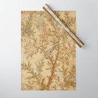 Antique 18th Century Gold Chinoiserie Garden Fresco Wrapping Paper Gallery Image 1
