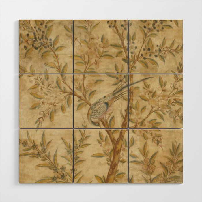 Antique 18th Century Gold Chinoiserie Garden Fresco Wood Wall Art Gallery Image 1