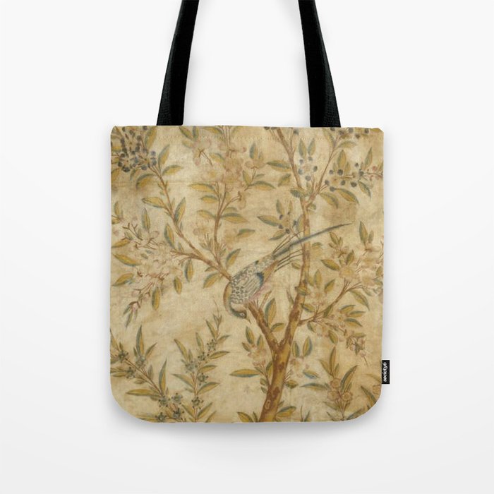 Antique 18th Century Gold Chinoiserie Garden Fresco Tote Bag Gallery Image 1