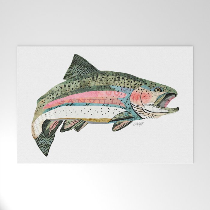 Rainbow Trout Collage Welcome Mat Gallery Image 1