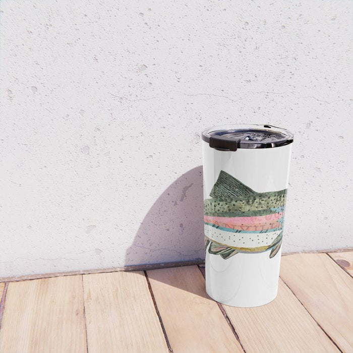 Rainbow Trout Collage Travel Mug Gallery Image 4