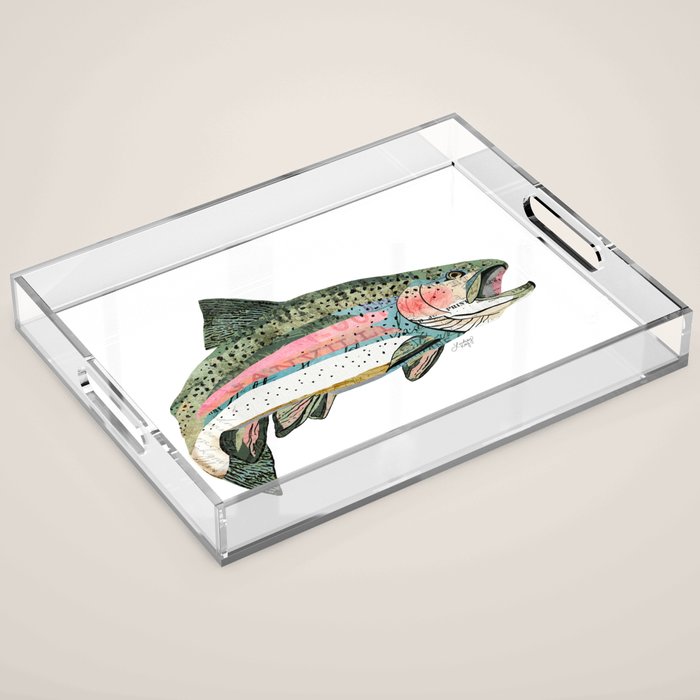 Rainbow Trout Collage Acrylic Tray Gallery Image 1