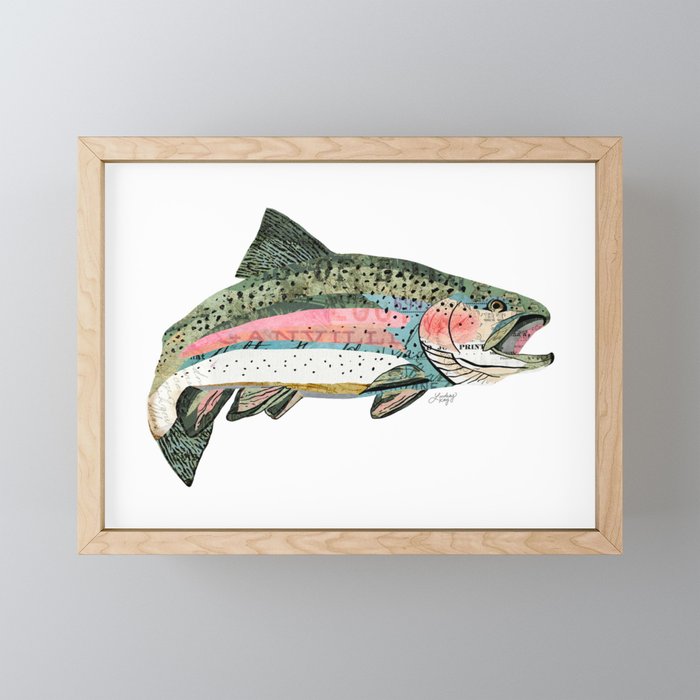 Rainbow Trout Collage Mini Art Print Gallery Image 1