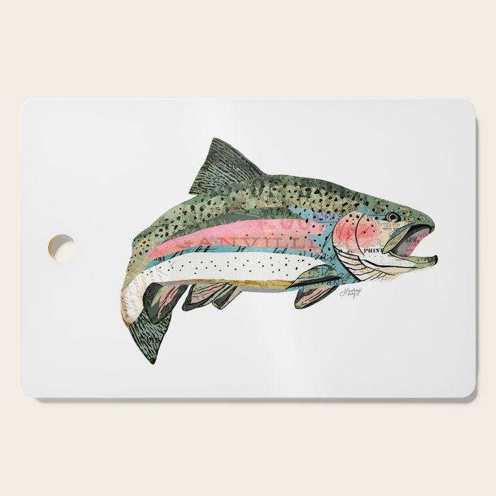 Rainbow Trout Collage Cutting Board Gallery Image 1
