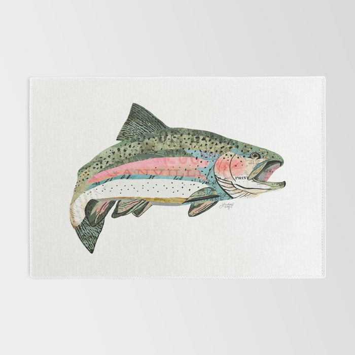 Rainbow Trout Collage Rug Gallery Image 2