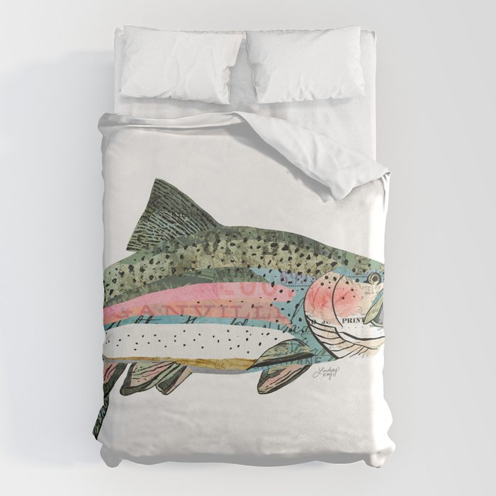 Rainbow Trout Collage Duvet Cover Gallery Image 6