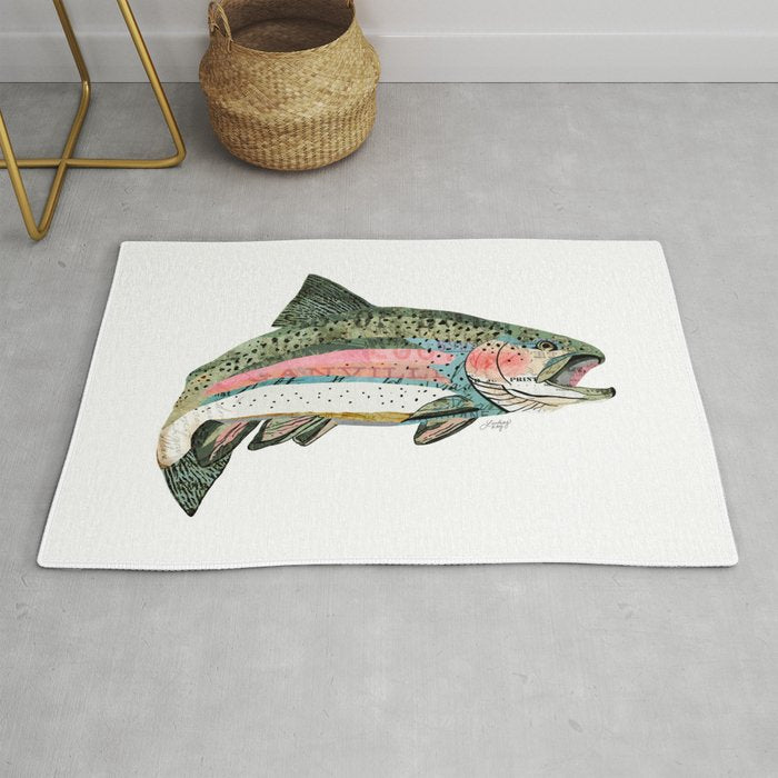 Rainbow Trout Collage Rug Gallery Image 1