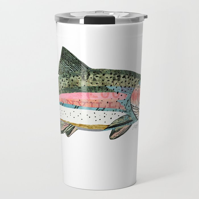 Rainbow Trout Collage Travel Mug Gallery Image 1