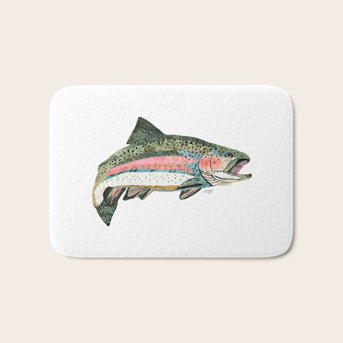 Rainbow Trout Collage Bath Mat Gallery Image 1